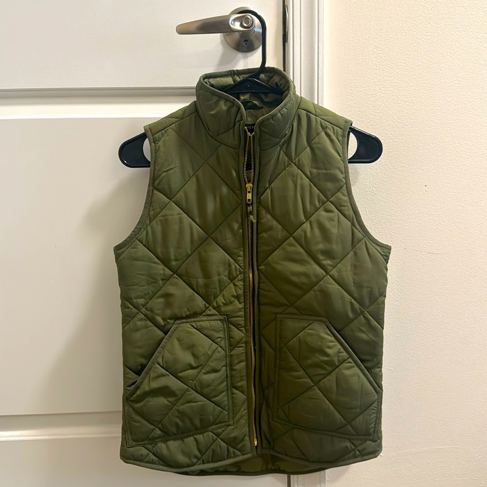 J. Crew Green Puffer Vest